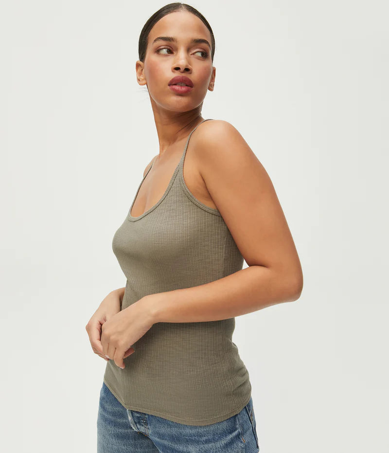 Charlene Tank Top Women's Olive Green Casual Sleeveless Shirt - Perfect for Summer Outfits, Beach Wear, and Layering