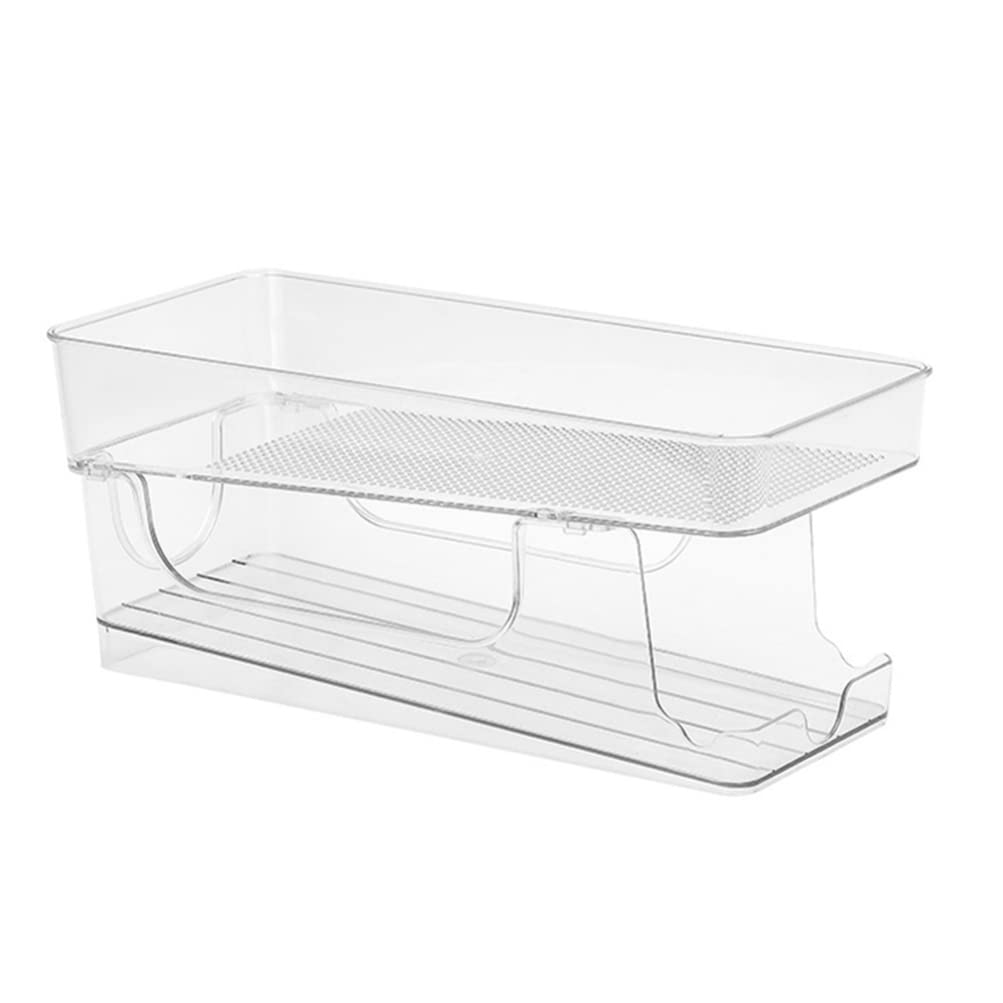 UPKOCH Double-Layer Automatic Rolling Soda Can Organizer - Refrigerator & Freezer Storage Bin, Beverage Holder & Pop Can Dispenser for Kitchen Countertops, Cabinets - Perfect for Parties, BBQs & Home Organization
