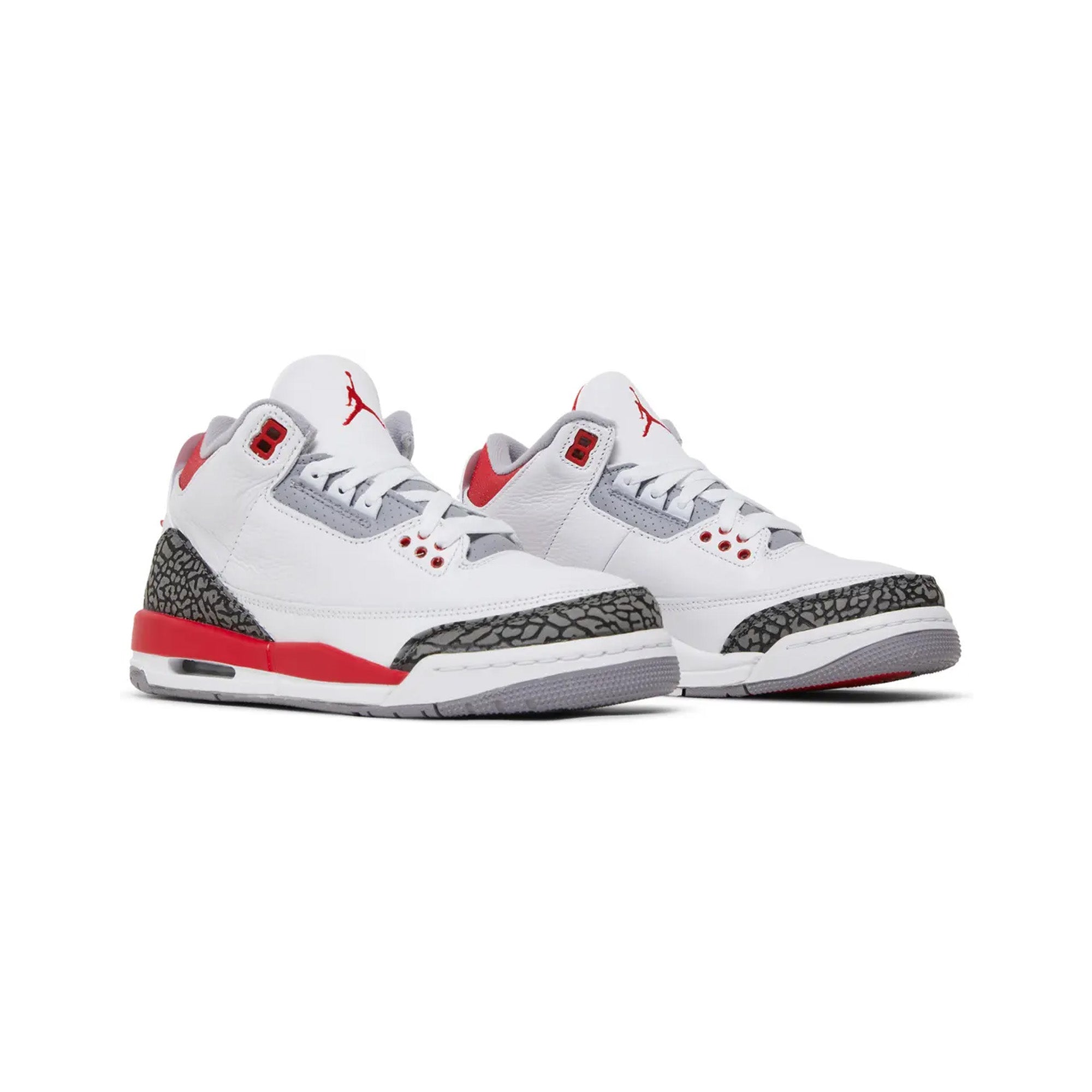 Air Jordan 3 Retro 'Fire Red' GS Sneakers (2022) - White/Red Basketball Shoes for Women & Girls - Perfect for Streetwear, Gym & Casual Outfits