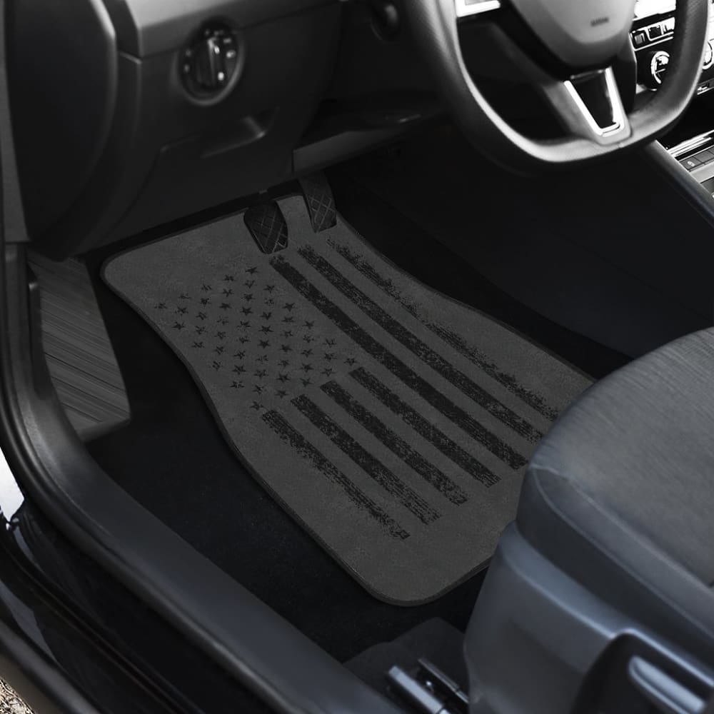 American Flag Patriotic Black Car Floor Mats - Durable All-Weather Protection for Trucks & SUVs | Perfect for 4th of July & Veterans Day Decor