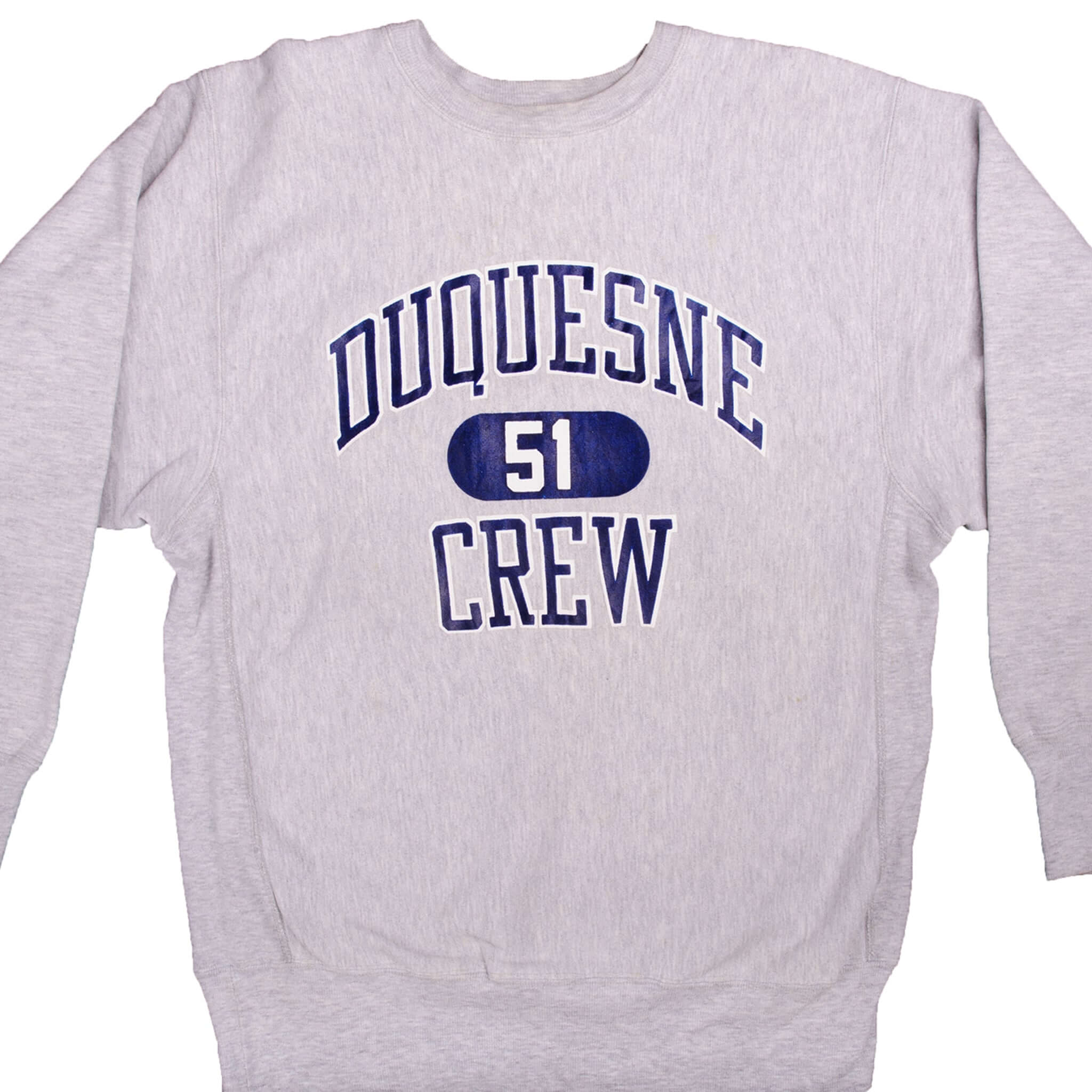 Vintage 1990s Champion Reverse Weave Duquesne Crew Sweatshirt XL - Made in USA - Retro Streetwear for Men & Women - Perfect for Casual Wear, Gym, and 90s Fashion Enthusiasts