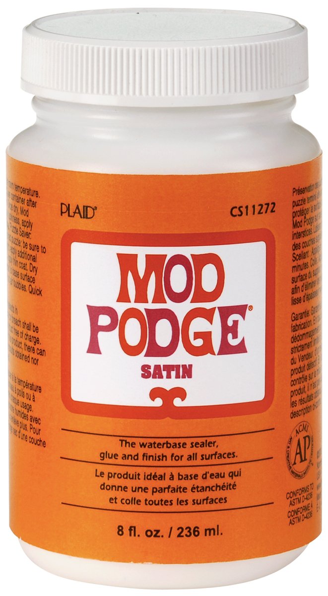 Mod Podge PLCS11272 Water-Based Sealer, Glue & Finish - 8 oz Clear Satin for DIY Crafts, Scrapbooking & Decoupage - Perfect for Sealing, Gluing & Protecting Art Projects