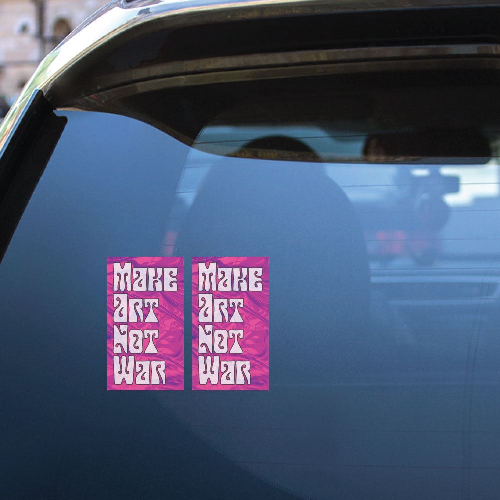 2X Make Art Not War Vinyl Stickers - Waterproof & Durable Decals for Laptops, Cars, Bumpers, Notebooks | Peace & Creativity Gifts for Artists, Activists