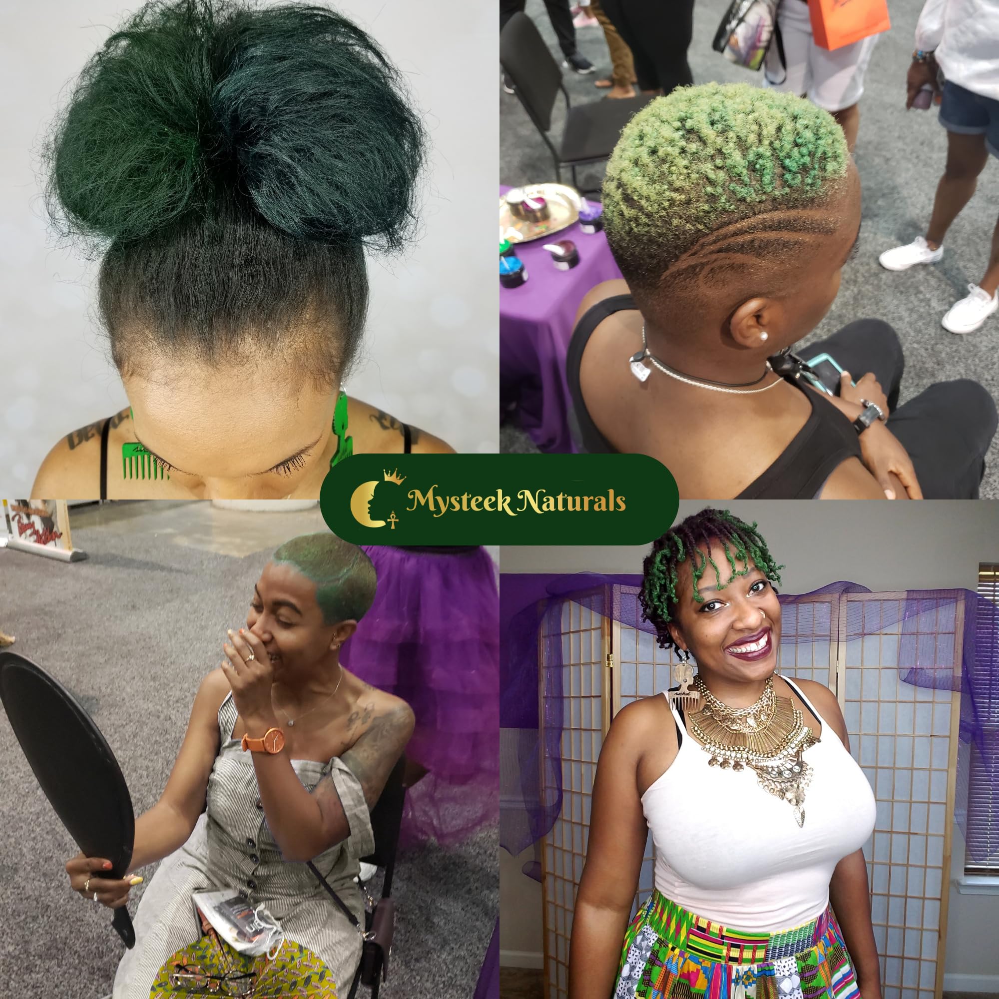 **Mysteek Temporary Hair Color - Glowing Green (1 Fl Oz) | No Bleach Needed, Washes Out Easily | Safe for Dark & Light Hair | Perfect for Parties, Halloween & Festivals**