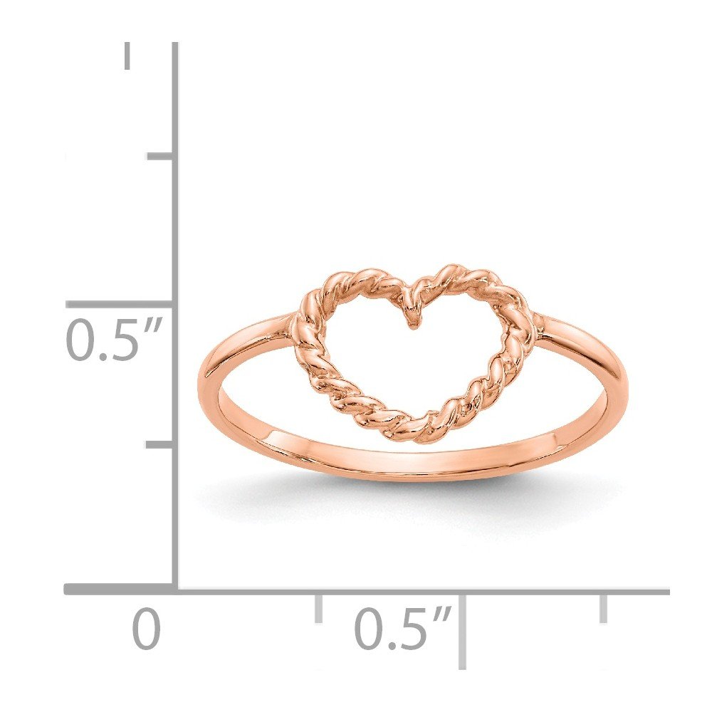 14K Rose Gold Textured Heart Ring Band for Women - Elegant Stackable Jewelry for Valentine's Day, Anniversary & Everyday Wear