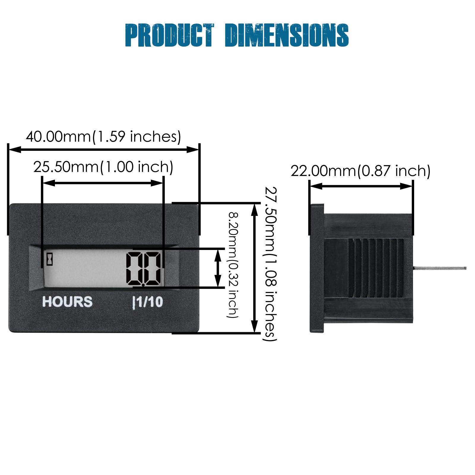 Runleader Digital Hour Meter - AC 86V-230V Waterproof Timer with Data Storage - Track Usage for Lawn Mowers, Boats, RVs, Snowmobiles & Industrial Equipment - Perfect for Maintenance Scheduling & Equipment Monitoring