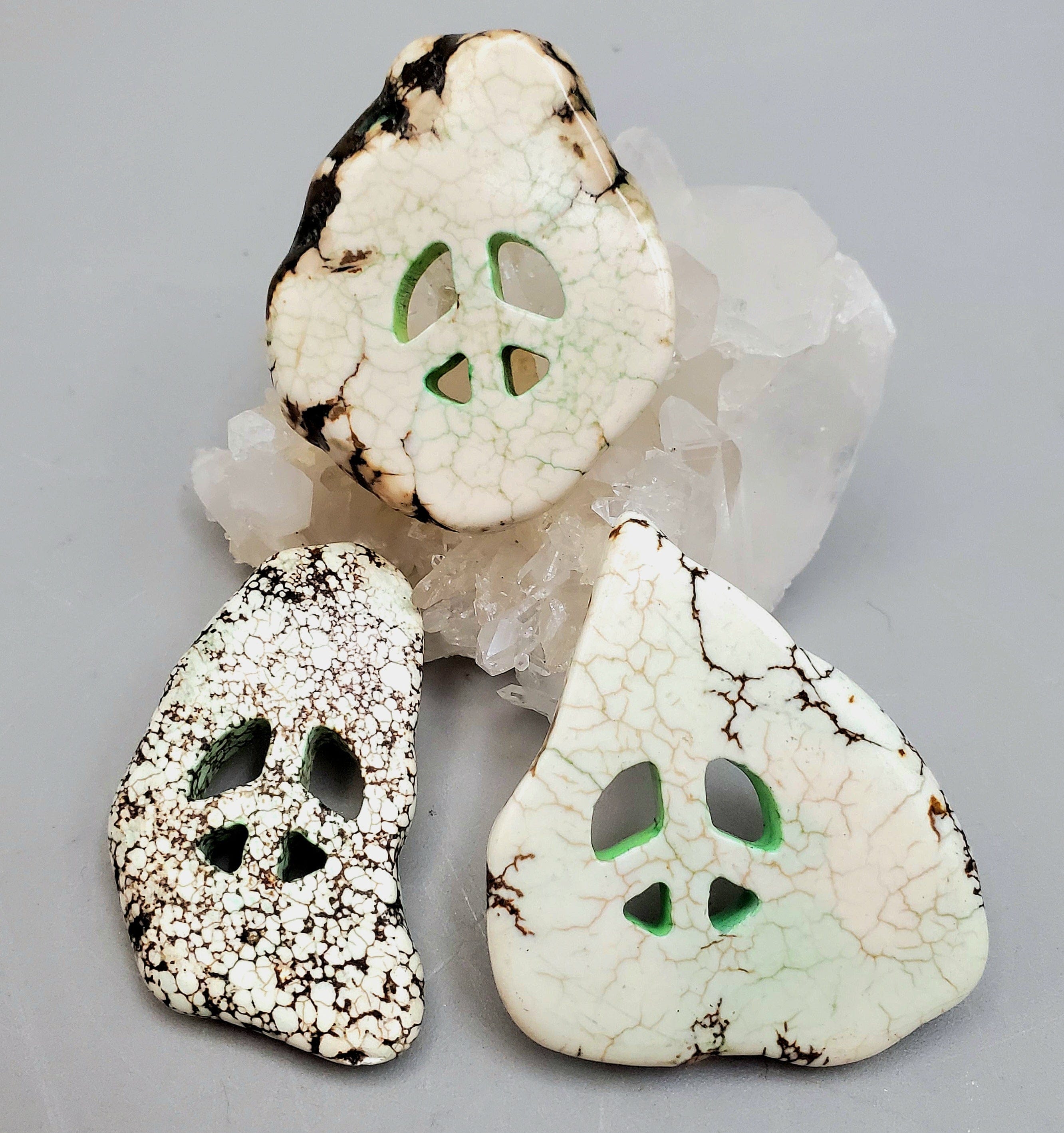 Handmade Carved Magnesite Gemstone Pendant Necklace - Natural Dyed Stone Jewelry for Women - Perfect for Boho, Hippie & Festival Fashion