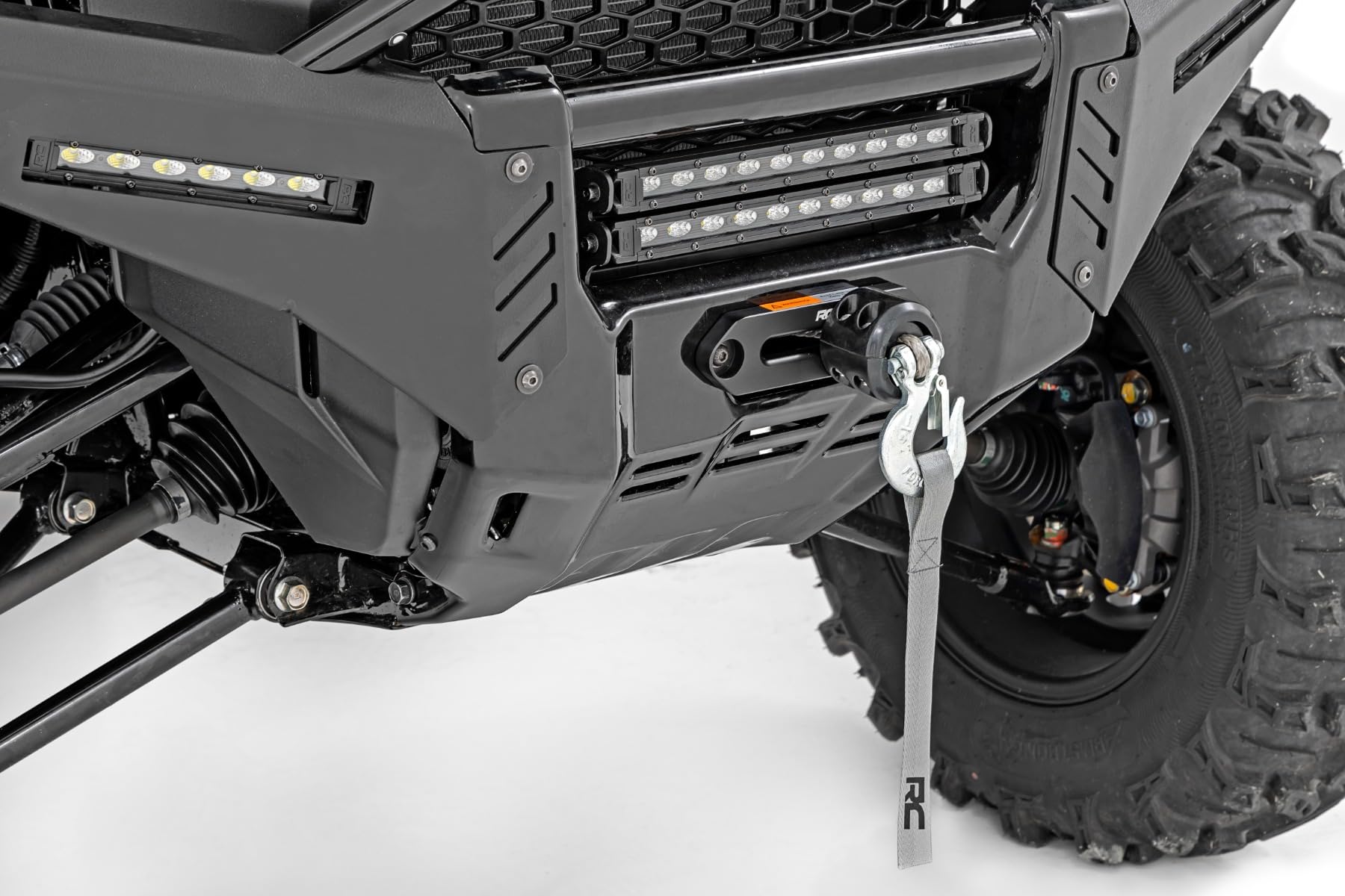 Rough Country Winch Mount Kit with RS4500S Winch for Honda Pioneer 1000 (2016-2022) - 4500 LB Synthetic Rope Winch for Off-Road, Hunting & Trail Riding - Heavy Duty ATV/UTV Accessory