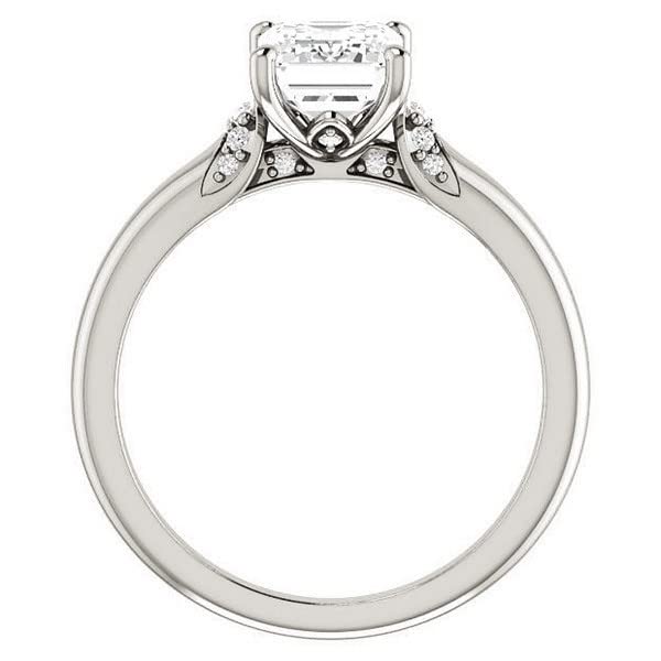 2 CT Emerald Cut Colorless Moissanite Engagement Ring for Women - Sterling Silver/Solid Gold Wedding Band Set - 4 Prong Solitaire Bridal Ring - Perfect for Proposals, Anniversaries & Special Occasions