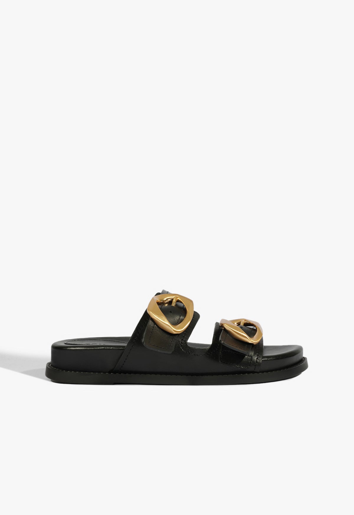 Olga Black Leather Sporty Sandal - Women's Comfortable Athletic Sandals for Running, Walking & Outdoor Activities