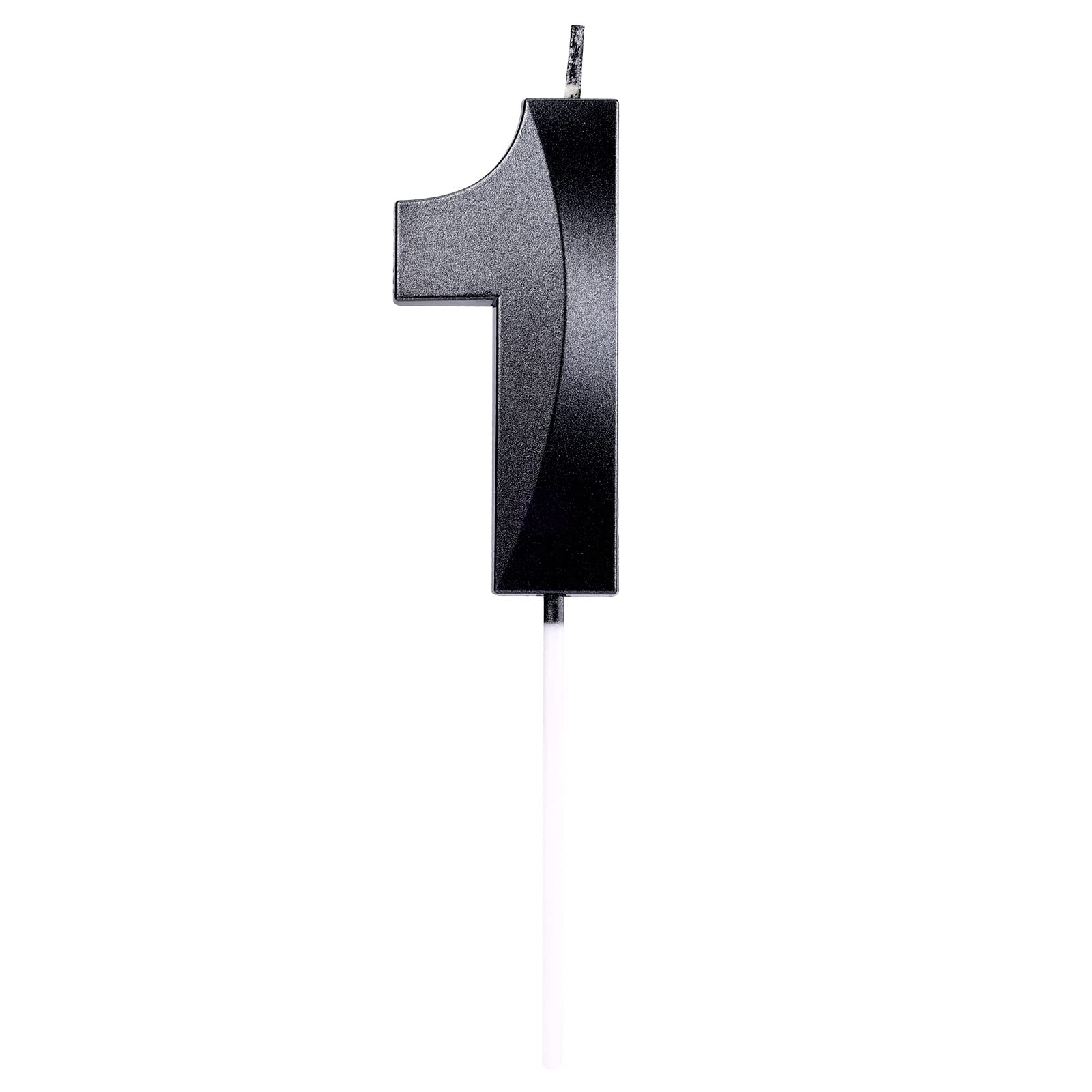AIEX 2.76 Inch 3D Number Birthday Candles for Cake Topper - Large Black Number Candles for Birthday Party, Wedding, Anniversary & Graduation Decorations - Perfect for Cake Decorating and Celebration Events
