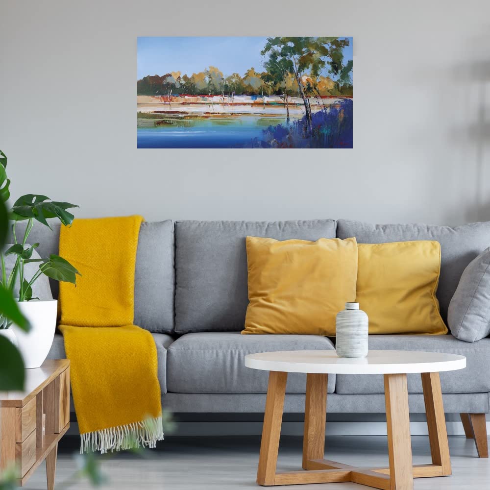 Late Night The Murray 2 Canvas Wall Art by Craig Trewin Penny - Modern Fine Art Painting for Living Room, Bedroom, Office Decor - Ready to Hang 40x21 Inches - Perfect for Home, Bar & Dining Room Wall Decor