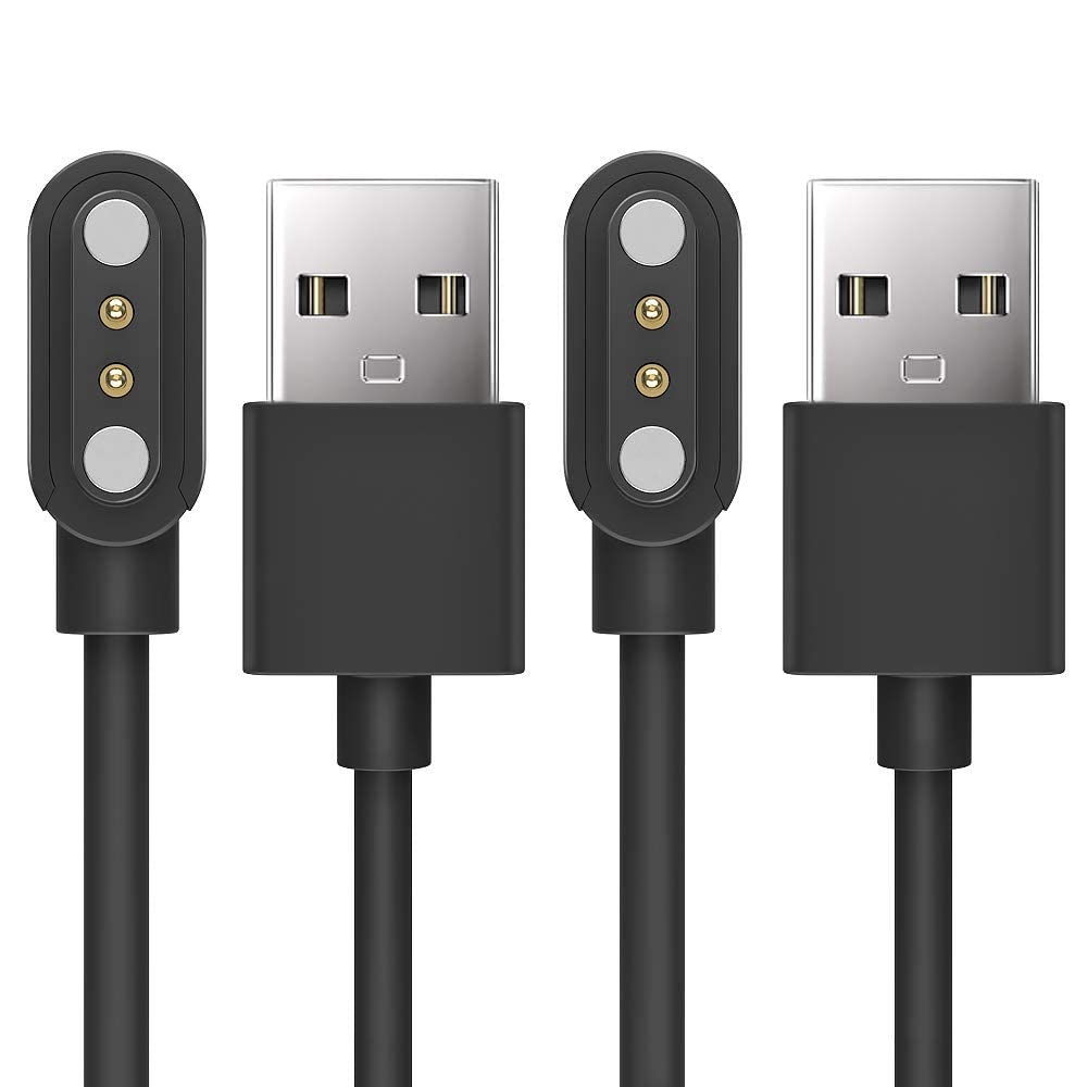 FitTurn 2-Pack Magnetic USB Charger for Xplora XGO 2 Kids Smartwatch - 60cm Charging Cable & Cradle Accessories (Black) - Perfect for School, Outdoor Activities & Daily Use