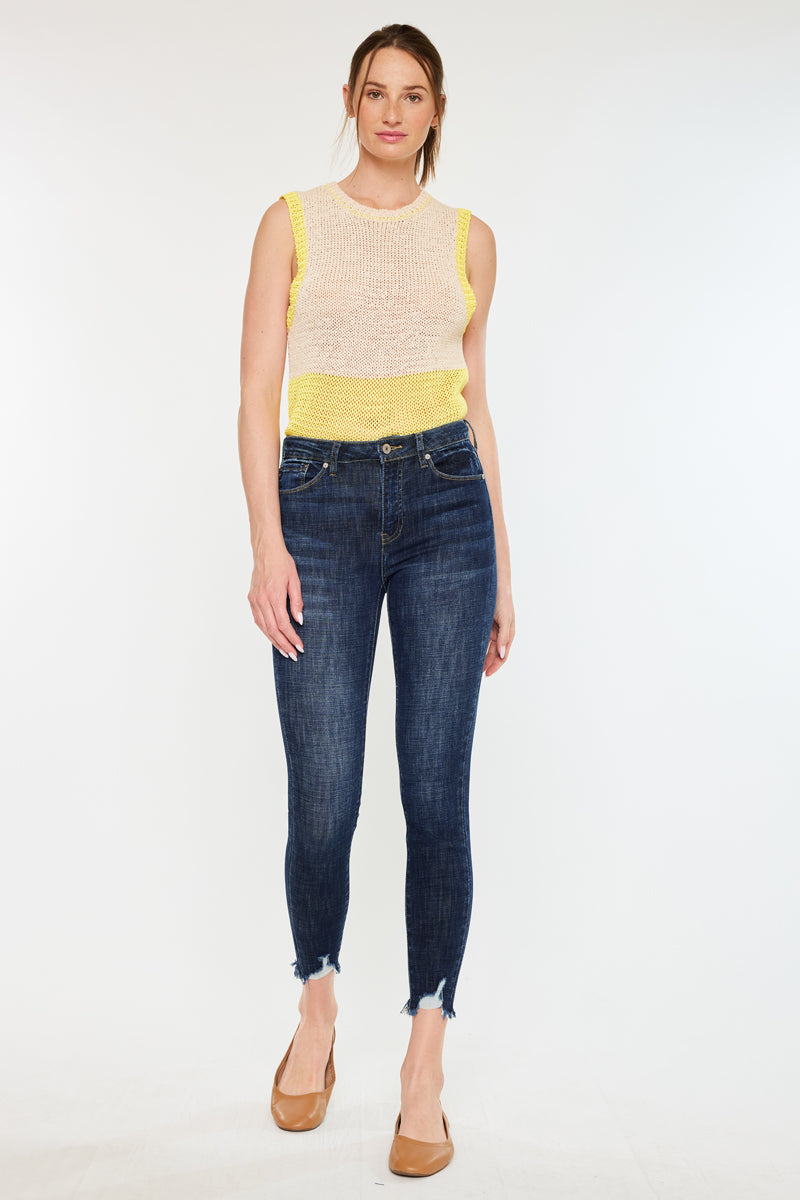 Esther High Rise Ankle Skinny Jeans for Women - Slim Fit Stretch Denim Pants, Comfortable & Fashionable - Perfect for Casual Outfits, Workwear and Night Out