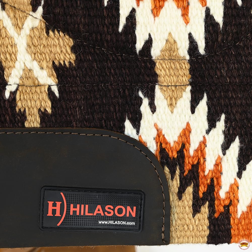 HILASON 34x36 Inch Western Horse Saddle Blanket - 100% Wool Pad for Comfort & Durability | Blue Equestrian Saddle Pad for Trail Riding, Training & Show | Horse Riding Accessories for English & Western Saddles