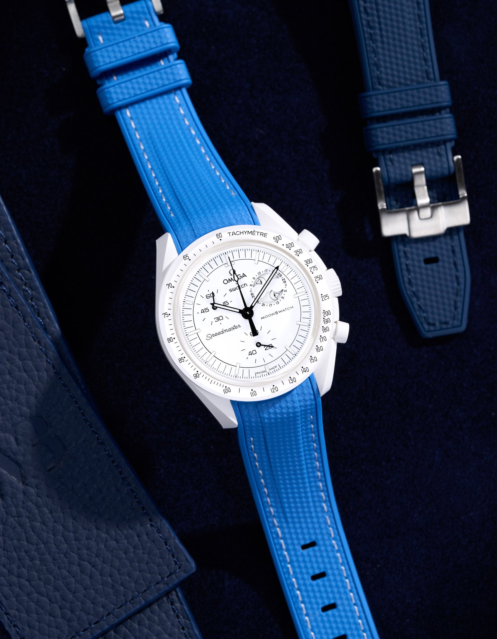 Original Omega X Swatch MoonSwatch Mission to Moonphase Rubber Watch Strap - Durable & Comfortable Replacement Band for Everyday Wear & Sports Activities