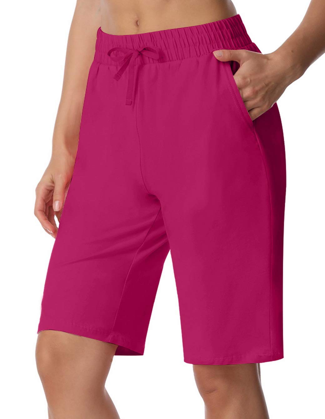 ChinFun Women's Bermuda Shorts - Quick Dry Athletic Active Yoga Lounge Shorts for Running, Workout & Sweat - Perfect for Gym, Yoga, Travel & Casual Wear