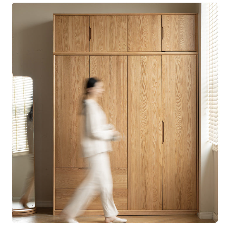 Solid Oak Wood Wardrobe - Spacious Storage for Bedroom, Closet & Home Organization | Durable & Stylish Furniture for Modern Living Spaces