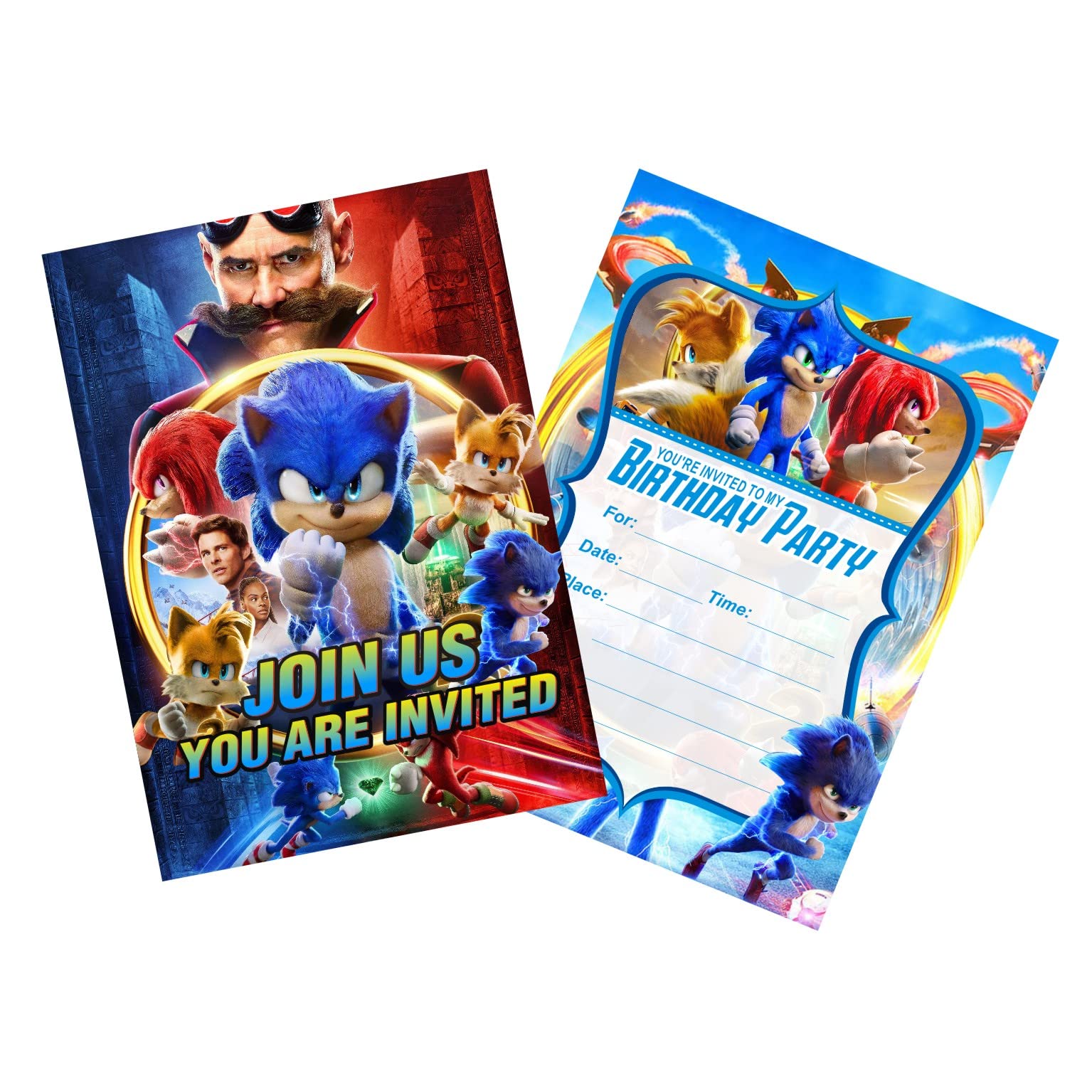 16 Pcs Blue Movie Theme Birthday Invitation Cards - Party Supplies for Boys Birthday Decorations - Perfect for Kids' Birthday Parties, Movie Nights & Themed Events