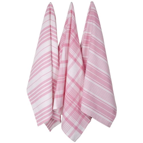 Now Designs Jumbo Pure Kitchen Towel Set of 3, Azalea - Super Absorbent & Quick-Drying Cotton Towels for Kitchen, Cooking & Cleaning - Perfect for Dishes, Countertops & Hand Drying