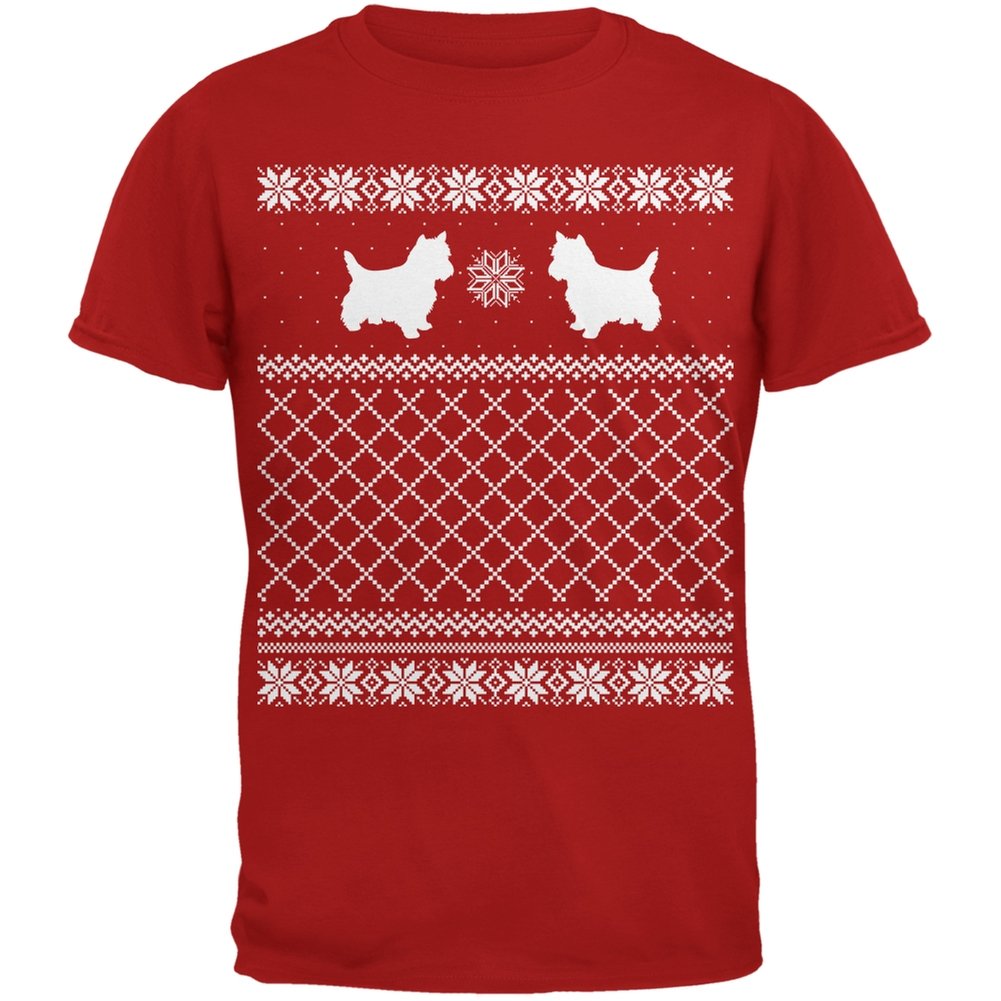 Funny Yorkie Dog Christmas T-Shirt for Men - Holiday Ugly Sweater Style Tee - Perfect for Xmas Parties & Festive Gatherings