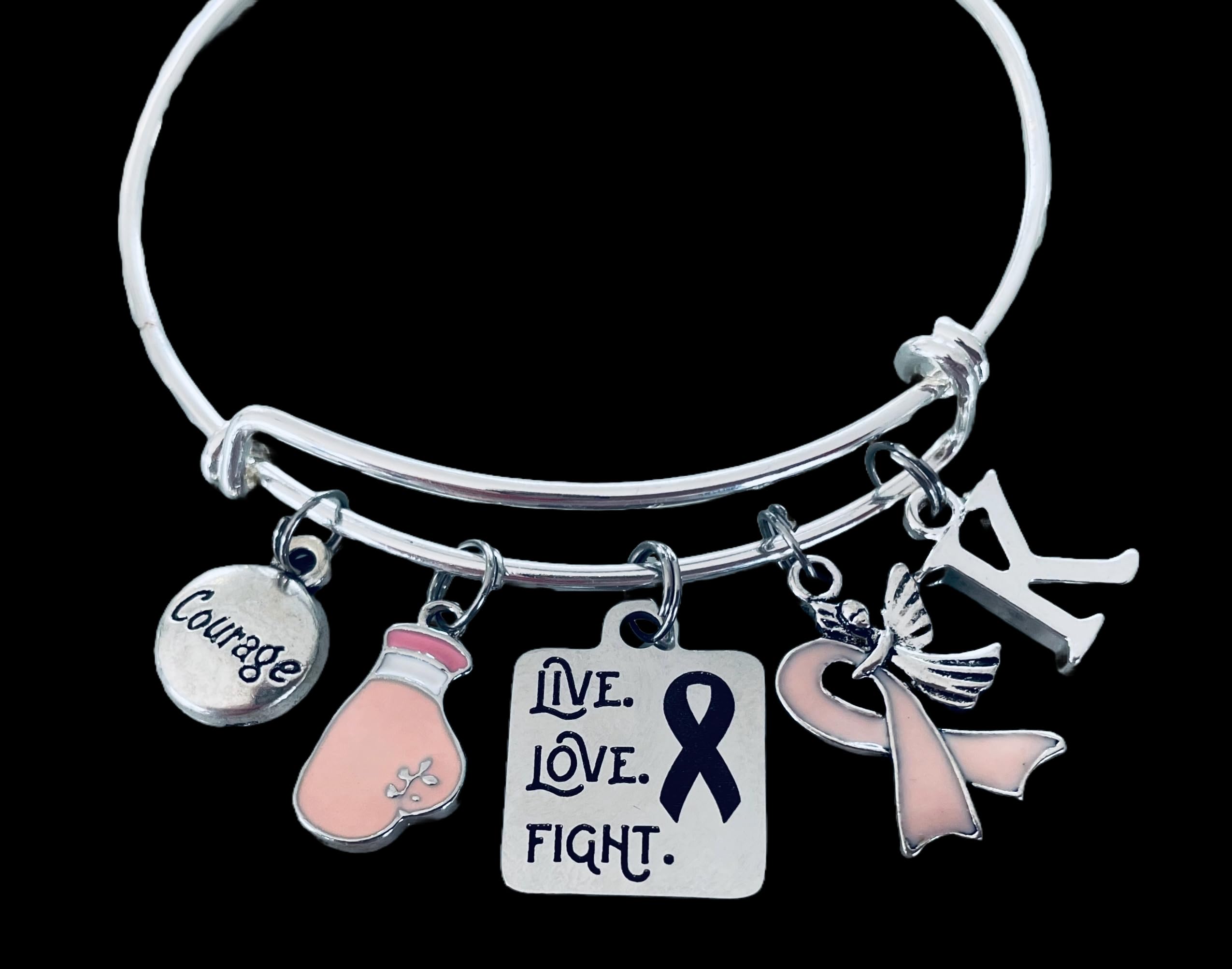 Pink Tourmaline Expandable Charm Bracelet for Breast Cancer Survivors - Silver Adjustable Bangle with Awareness Ribbon | Cleansing & Purifying Crystal Jewelry | Fearless Warrior Gift for Women | Perfect for Support Groups, Survivor Celebrations & Daily Wear