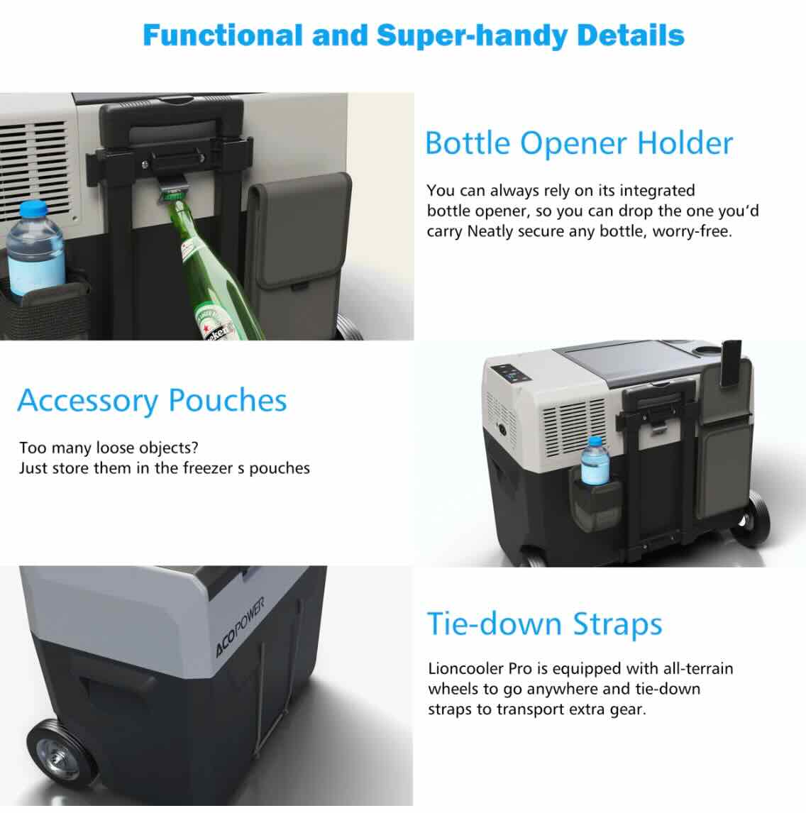 Acopower LionCooler Pro 42-Quart Portable Solar Fridge Freezer with Battery - Perfect for Camping, Road Trips, and Outdoor Adventures