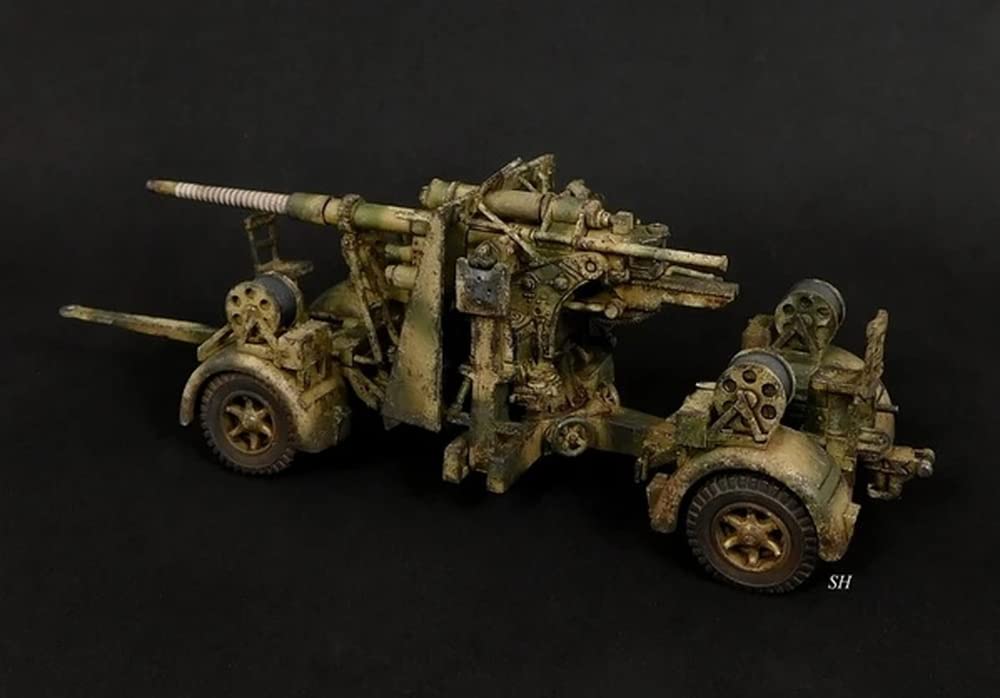 1/35 Scale 8.8cm Flak 36/37 Anti-Aircraft Gun Model Kit with SdAh 202 Trailer & Crew Figures - WW2 German Military Diorama, Wargaming & Historical Collection Display