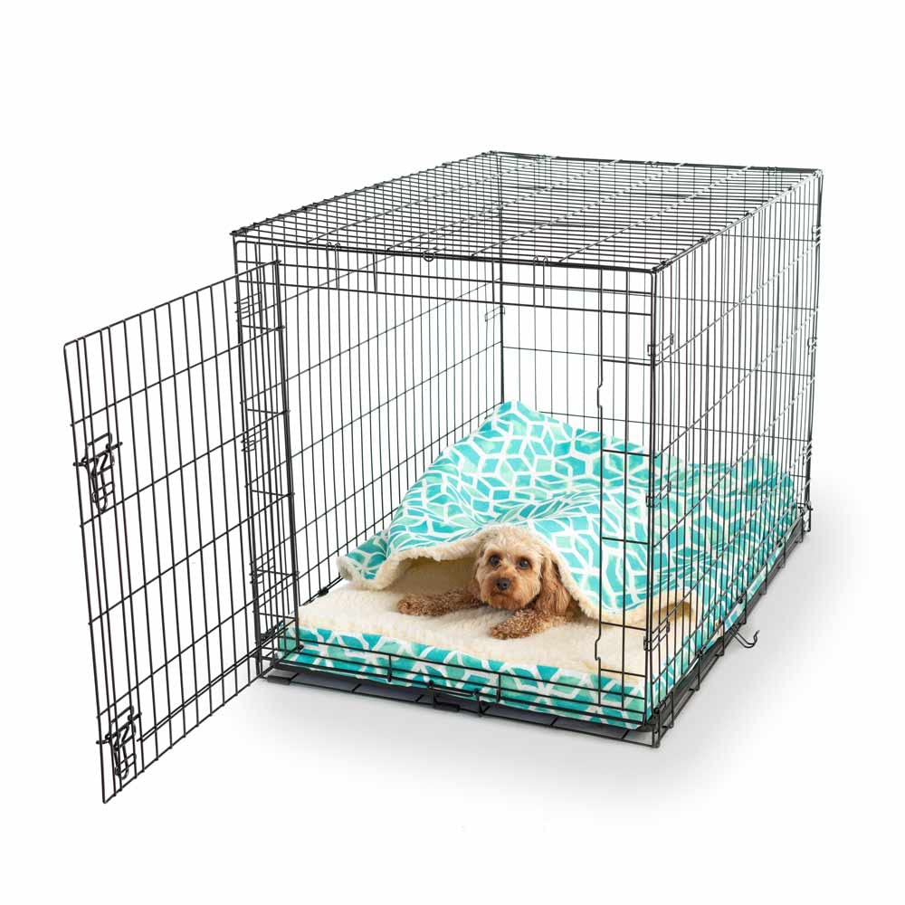 Snoozer Cozy Cave Crate Pet Bed with Orthopedic Foam - Large Size for Dogs & Cats - Celtic Surfside Design - Perfect for Crates, Travel & Home Comfort
