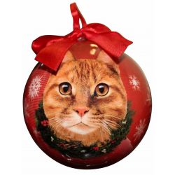 Handmade Orange Tabby Cat Christmas Ornament - Festive Holiday Tree Decoration for Cat Lovers & Pet Owners