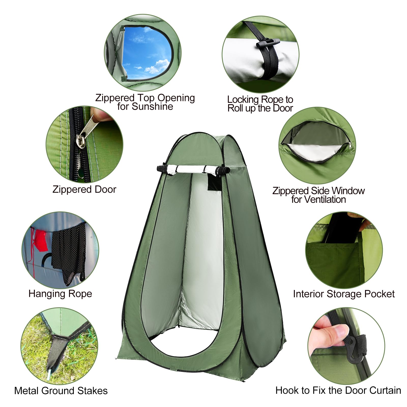 Portable Pop Up Privacy Tent for Camping - Lightweight Shower & Changing Room with Carry Bag - Easy Setup for Hiking, Beach, Picnic & Fishing - Outdoor Privacy Shelter for Toilet, Showering & Dressing