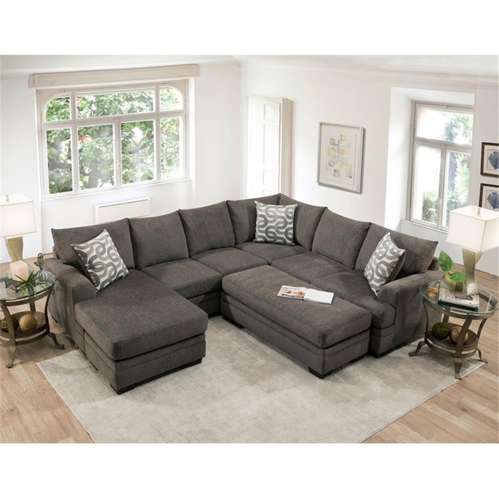 Franklin Storage Ottoman in Gray - Versatile Footrest, Seat & Storage Bench for Living Room, Bedroom & Office - Soft Gray Upholstered Furniture with Hidden Storage Compartment