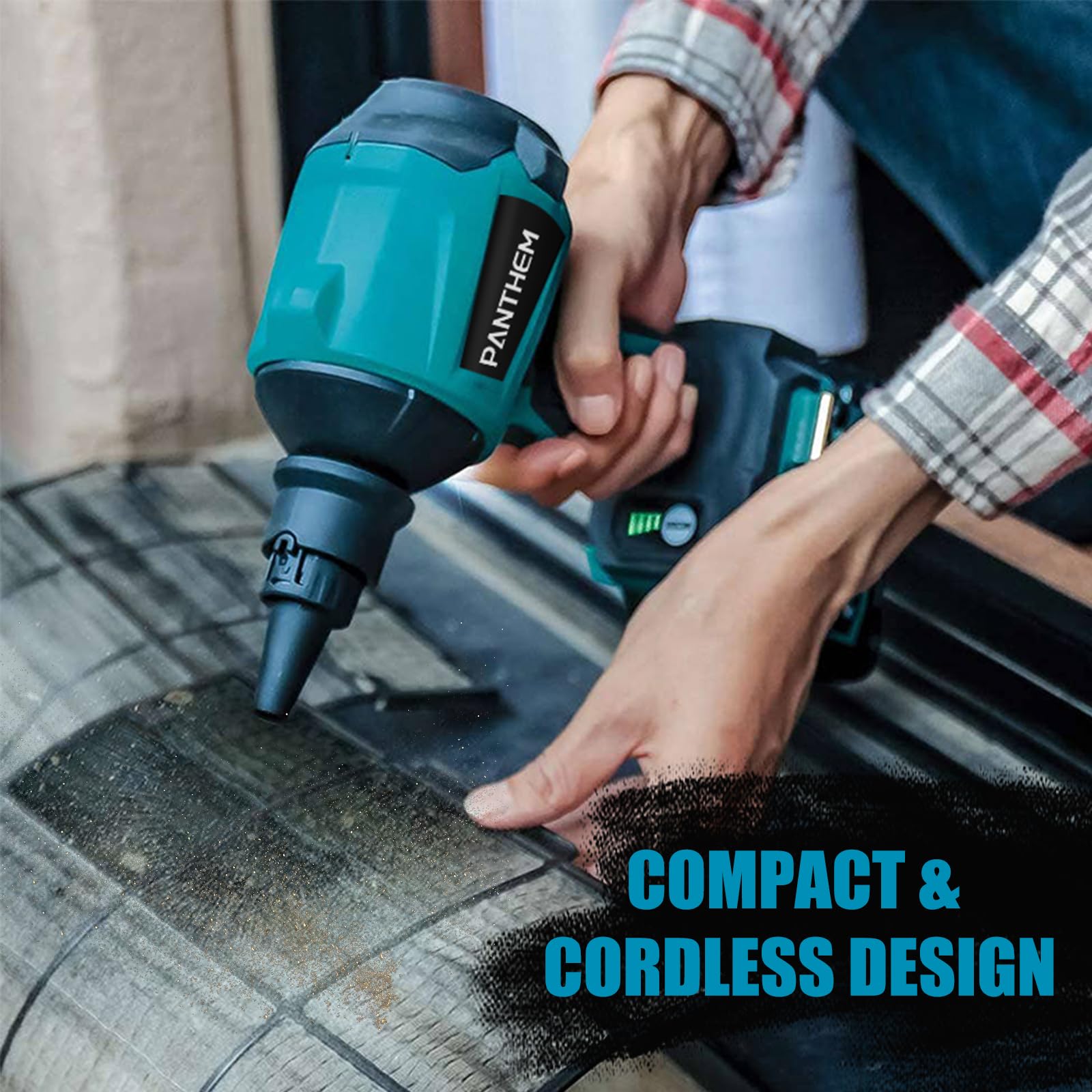 **18V Cordless Leaf Blower - Mini Battery-Powered Blower Compatible with Makita 18V Li-Ion Batteries for Lawn Care, Leaf Blowing, Car Cleaning & Tight Spaces (Battery & Charger Not Included, Blue)**    *Perfect for quick yard cleanup, blowing leaves off driveways, drying cars after washing, and reaching tight corners.*