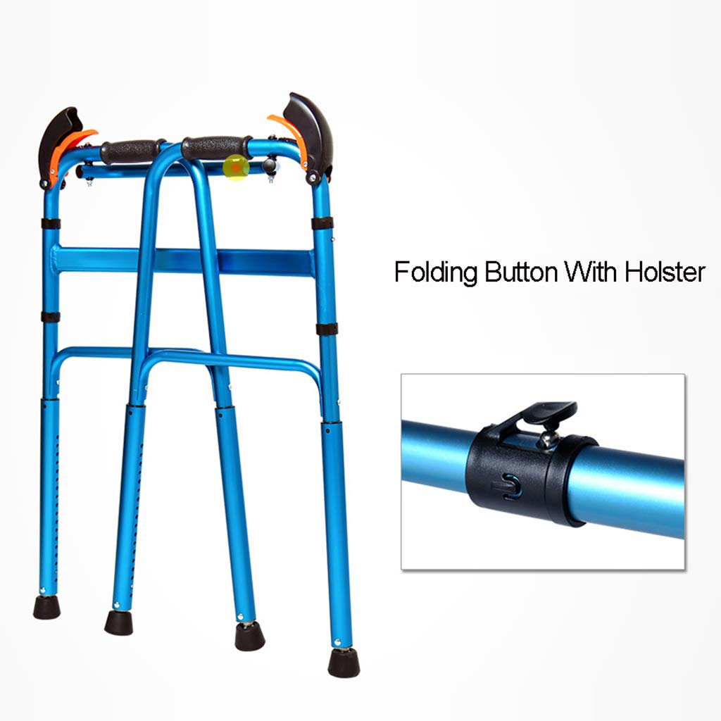 Lightweight Adjustable Aluminum Walking Frame Walker for Seniors - Automatic Height Adjustment, Elderly Mobility Aid for Home & Outdoor Use - Ideal for Patients & Disabled Users
