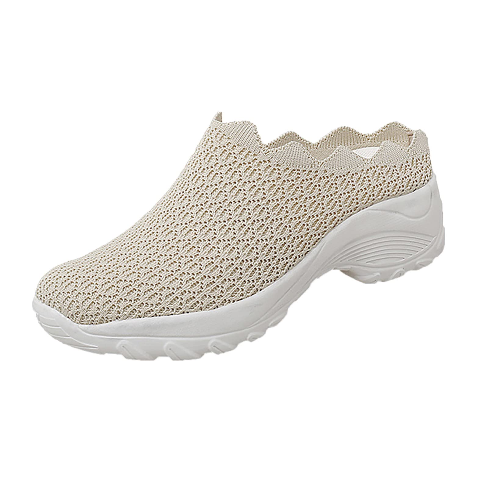 TubeMesh Women's Round Wedge Sneakers - Summer Fashion Health Shoes for Walking, Running & Casual Wear