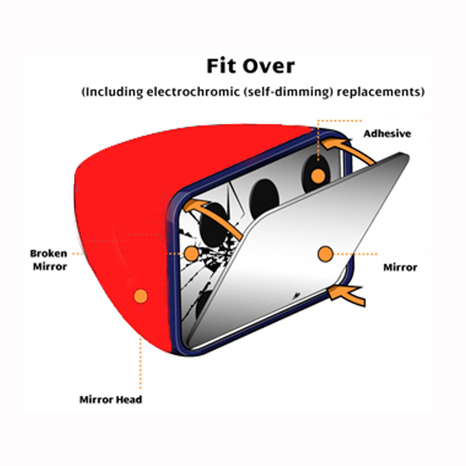 1998-2011 Lincoln Town Car Driver Side Auto Dimming Mirror Glass with Adhesive - Perfect Replacement for Night Driving & Enhanced Safety