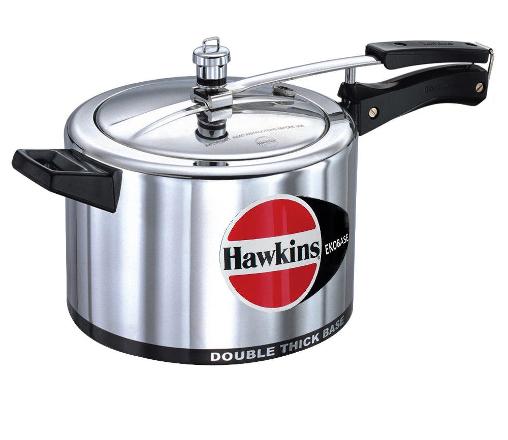 Hawkins Ekobase 5L Aluminum Pressure Cooker - Fast & Safe Cooking for Soups, Stews & Indian Dishes | Perfect for Home Kitchens & Camping Trips