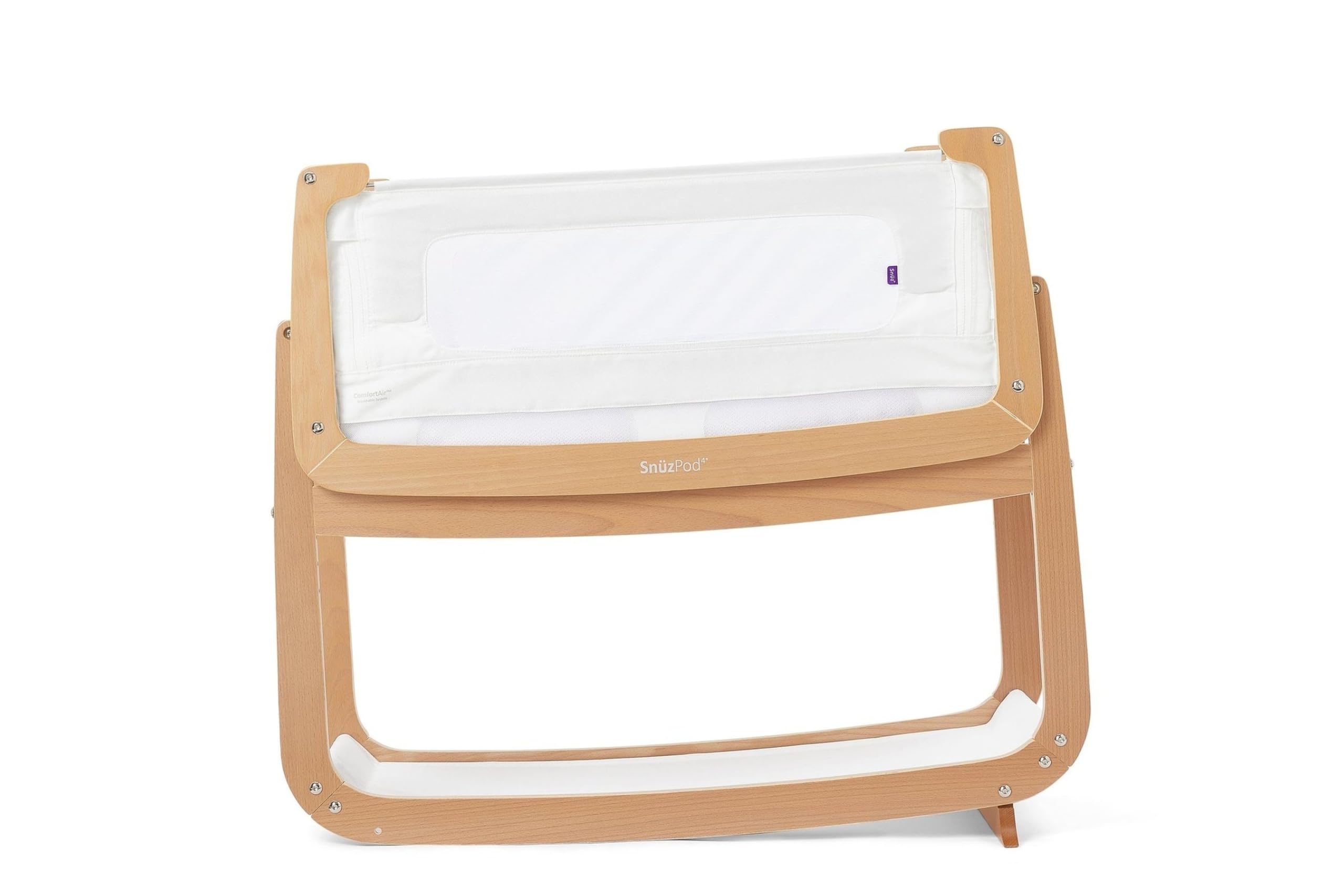 SnuzPod 4 Rocking Baby Bassinet Bedside Sleeper - Lightweight Portable Crib with 3D Breathable Mattress, 6 Height Adjustments & Comfort Incline Mode - Perfect for Nursery, Bedside Co-Sleeping & Travel