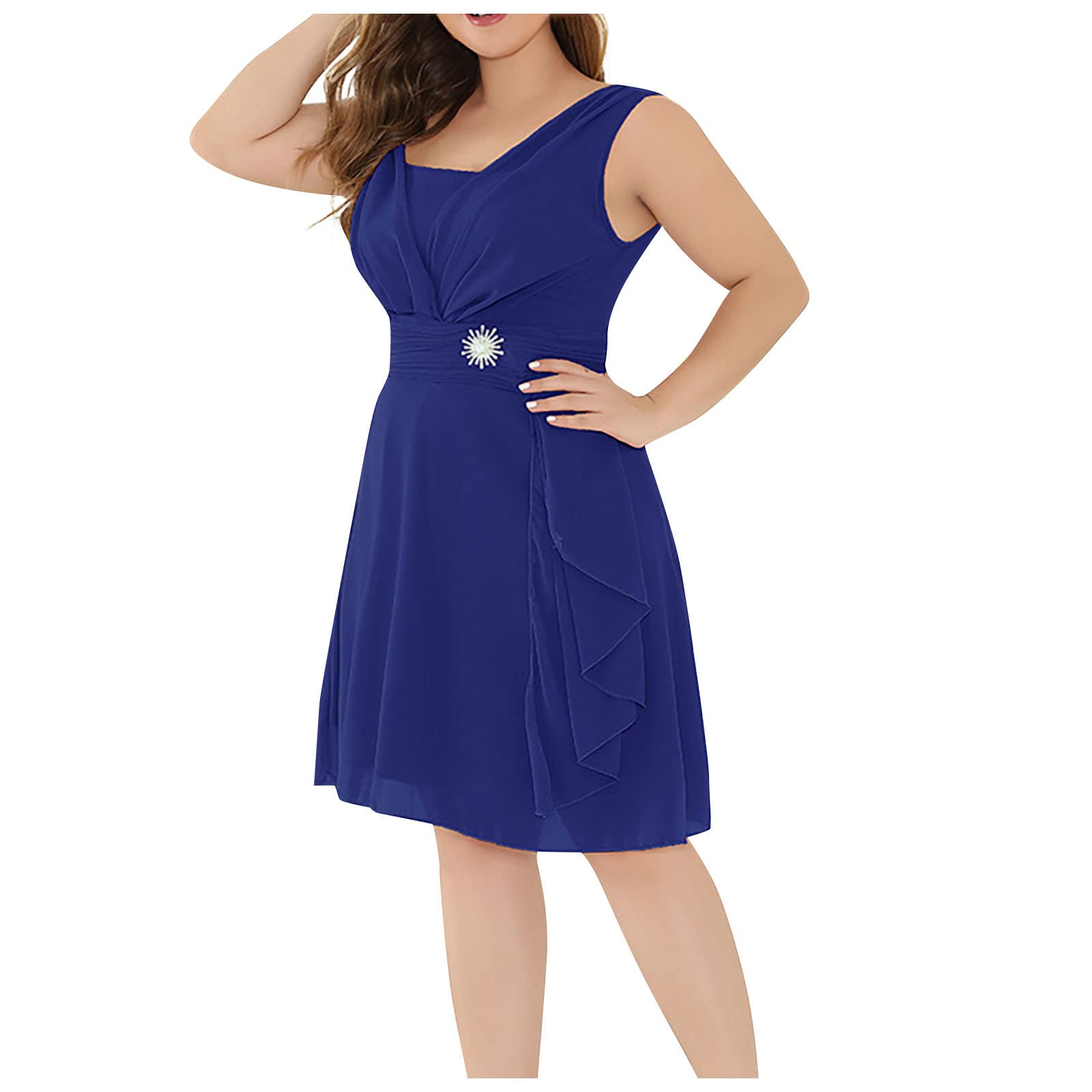 HUANKD Women's A-Line Dress - Flare V-Neck Button Down Cute Dress for Beach, Rehearsal Dinner & Casual Outfits (Sizes S-5XL) | Perfect for Summer, Parties & Special Occasions