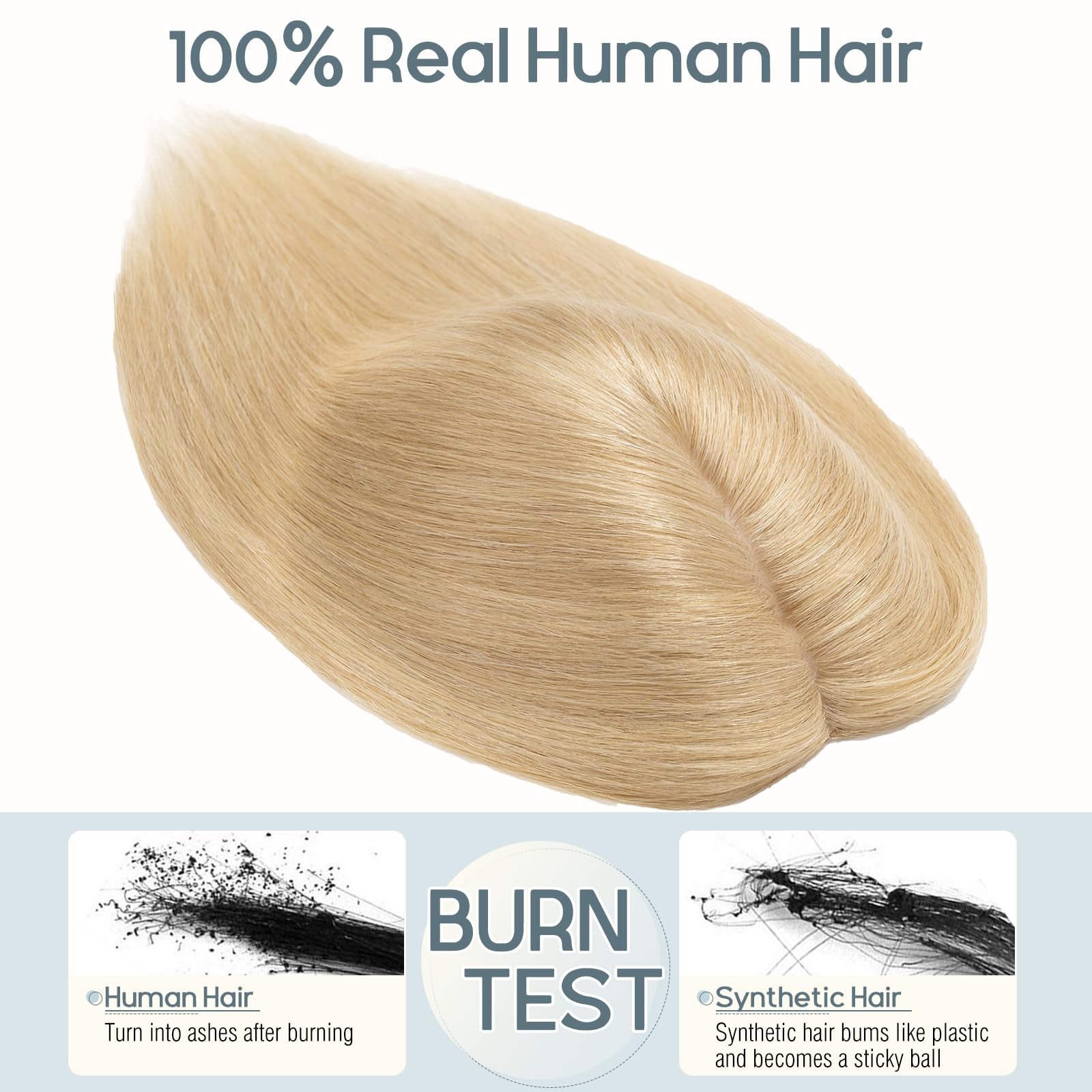 100% Remy Human Hair Topper for Women - 18