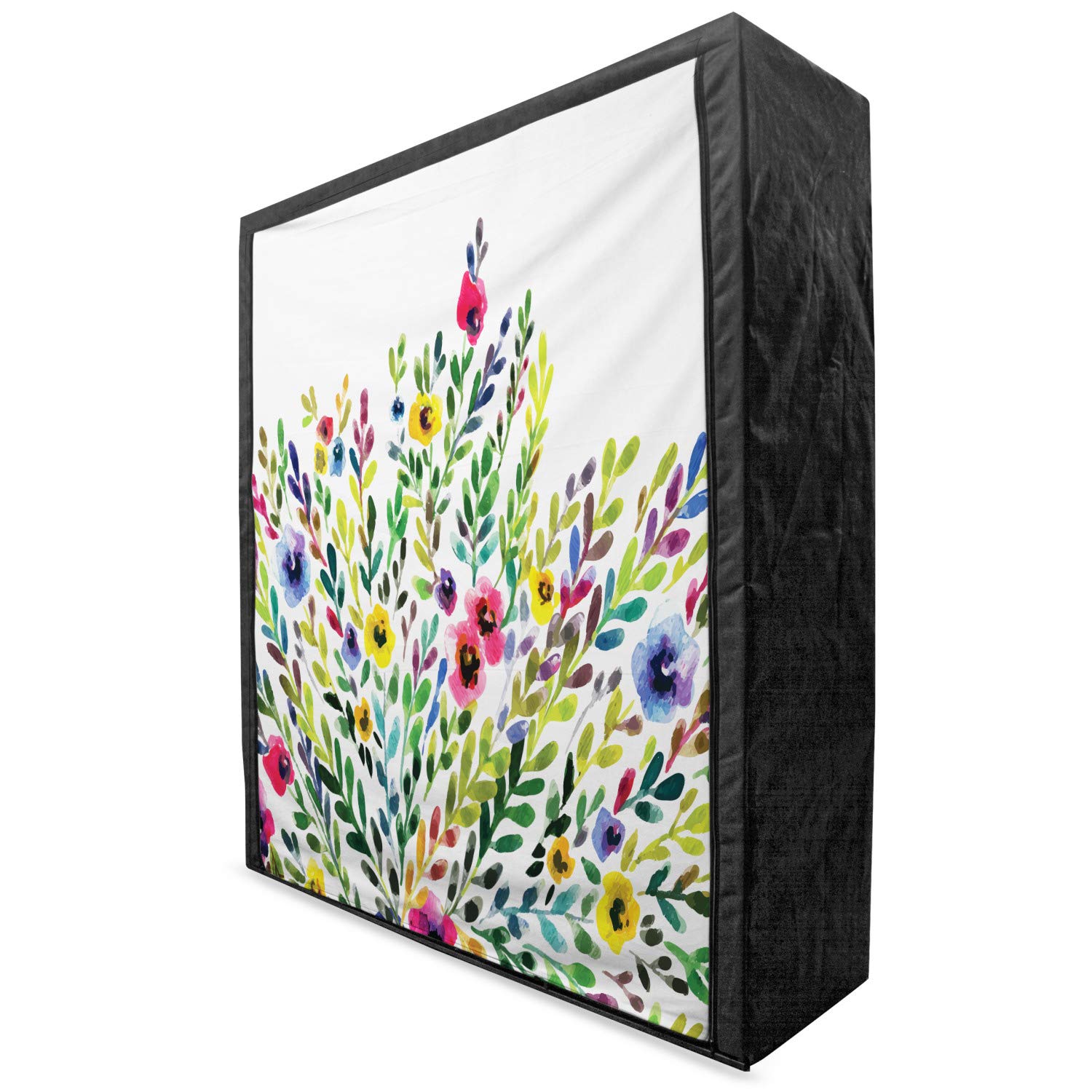 Ambesonne Portable Fabric Wardrobe with Botanical Watercolor Flowers - 59