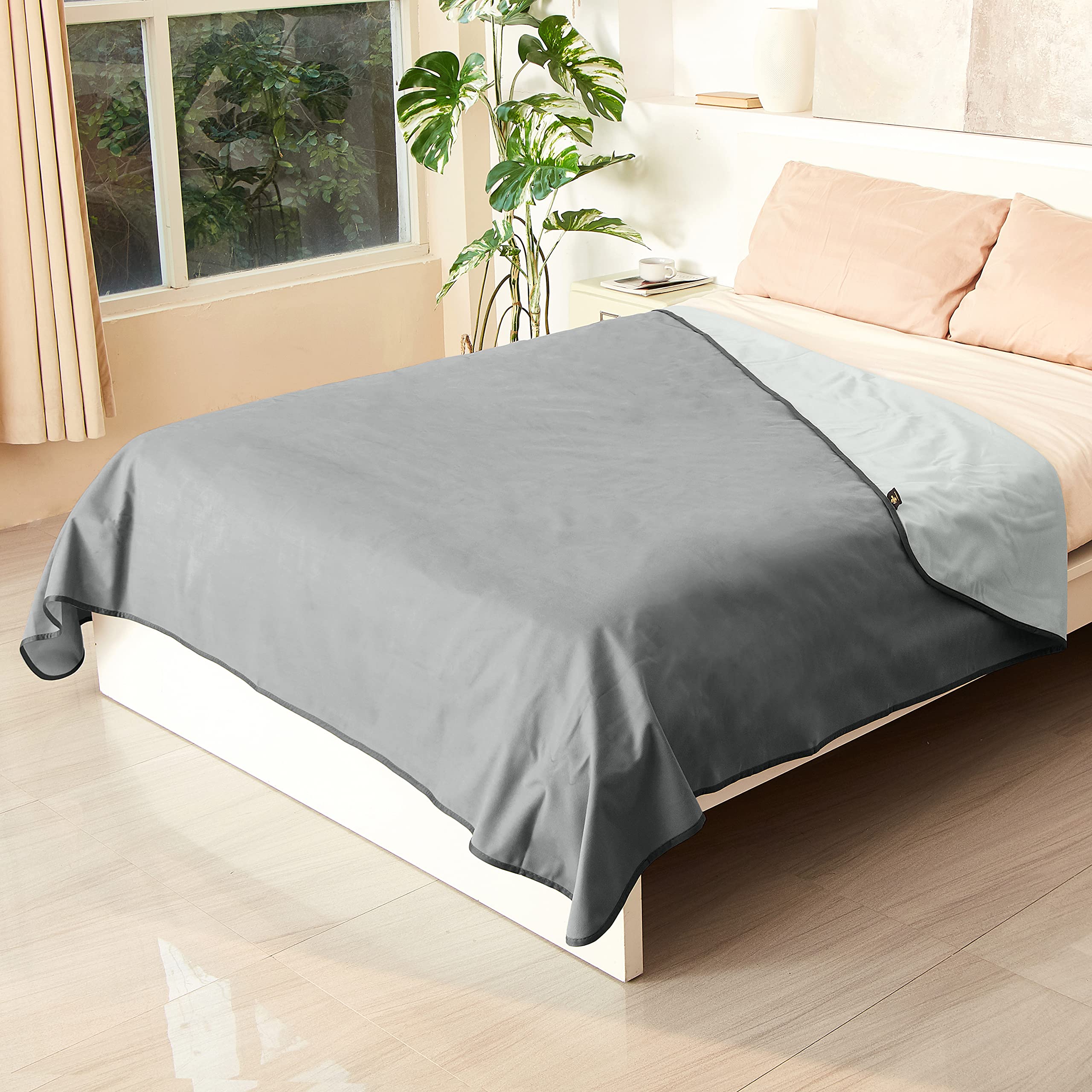 Waterproof Bed Blankets for Couples - Catalonia Leakproof Blanket Pad, Washable Squirt Blanket for Adults, Grey - Perfect for Romantic Nights & Spill Protection