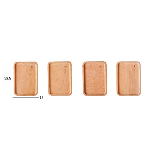 Natural Wooden Square Plates for Dinner, Salad, Dessert & Fruit - 6 Inch Unpainted Wood Tray for Breakfast, Restaurant, Family & Party Use - Eco-Friendly Dining & Serving Plates for Students & Home Use