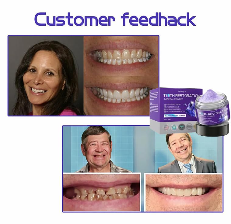 Oyikey Teeth Restoration Mineral Powder - Strengthen Teeth & Gums Naturally | Effective Dental Care Solution for Sensitive Teeth & Gum Health | Perfect for Daily Oral Care Routine