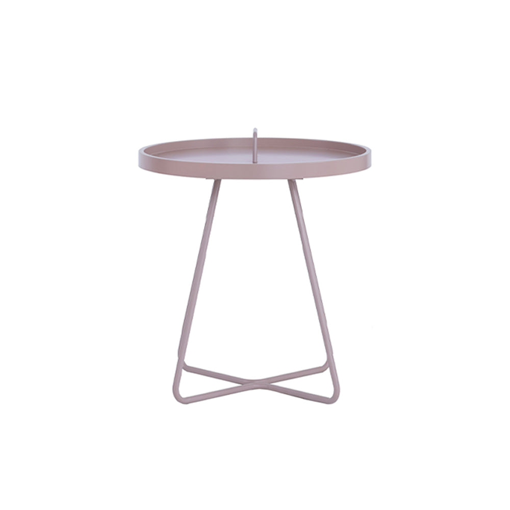 Freida Round Tray Side Table - Modern Wooden End Table with Removable Tray Top for Living Room, Bedroom, or Patio - Perfect for Drinks, Books, and Home Decor