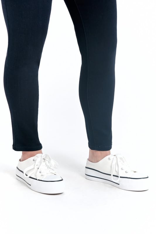 1822 Denim Petite Butter Soft Mid-Rise Ankle Skinny Jeans for Women - Midnight Blue Rinse | Comfortable Stretch Denim Pants for Casual Wear & Everyday Outfits