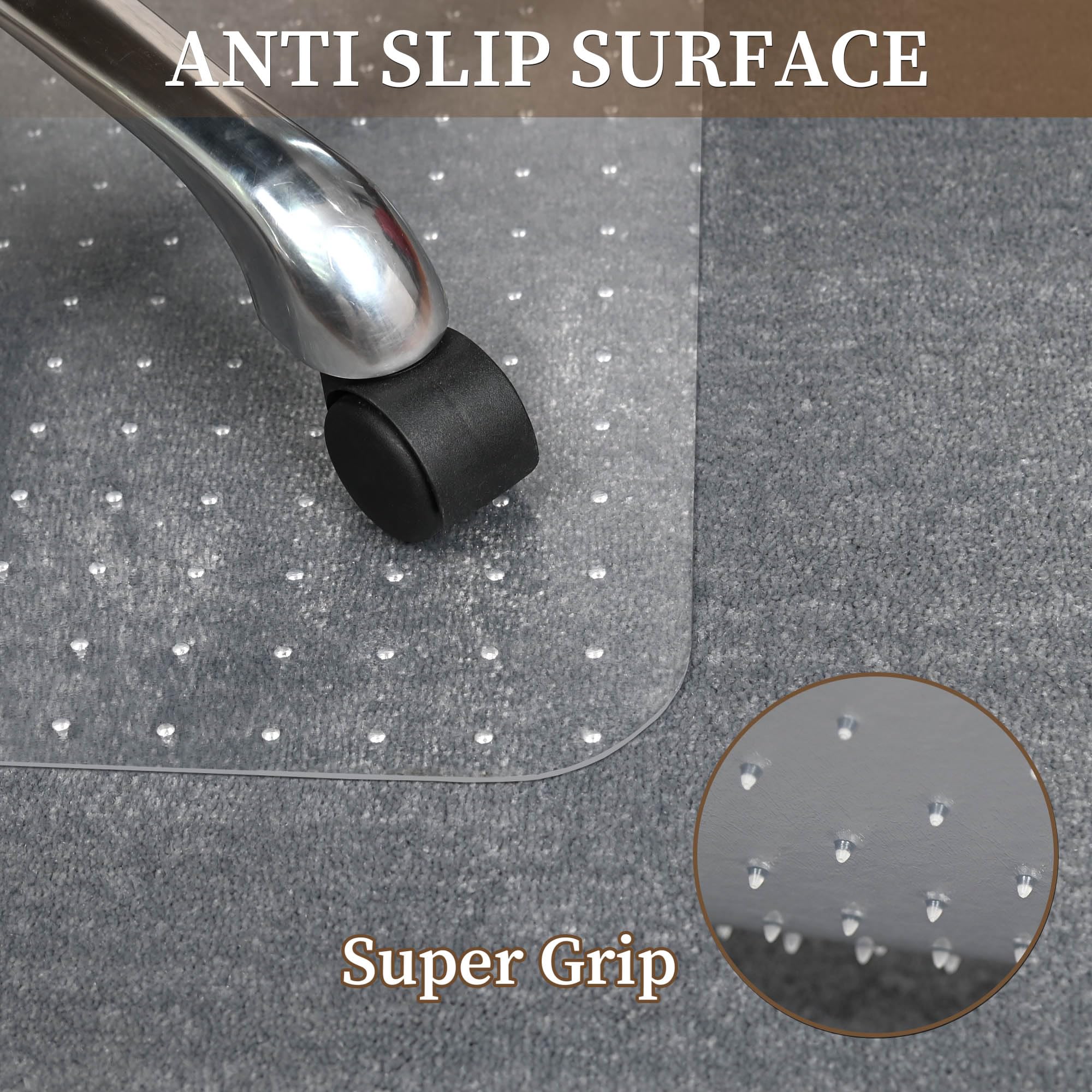 45” x 53” Large Office Chair Mat for Carpet - Heavy Duty Plastic Floor Protector Mat with Easy Glide Rolling | Perfect for Home Office, Computer Desk & Workspace | Protects Carpets from Chair Damage