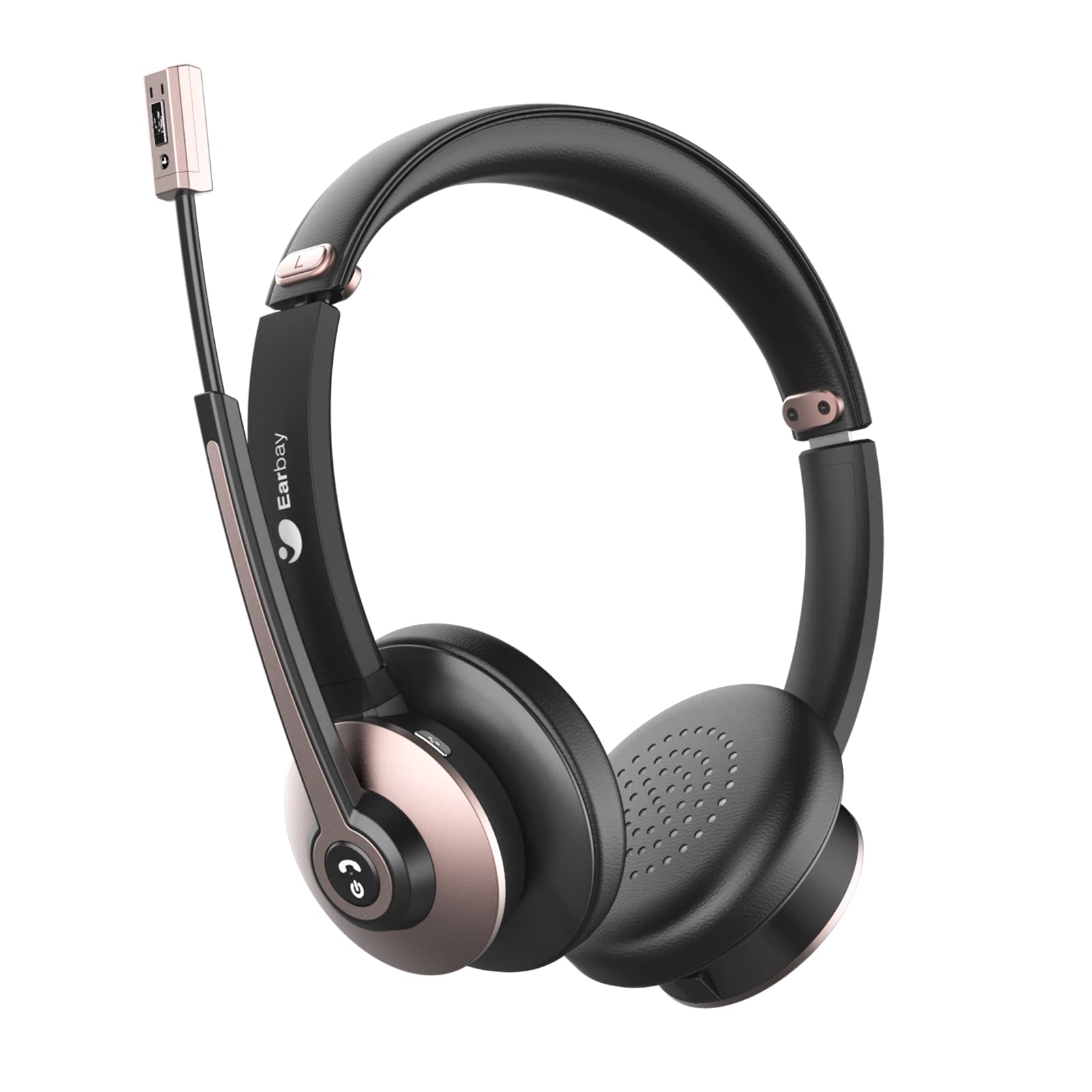 Wireless Bluetooth Headset with Microphone - Noise Cancelling On-Ear Headphones for Calls & Music, Mute Function, Dual Connectivity for PC, Laptop, iPhone, Tablet - Perfect for Zoom, Microsoft Teams, Skype Meetings & Remote Work