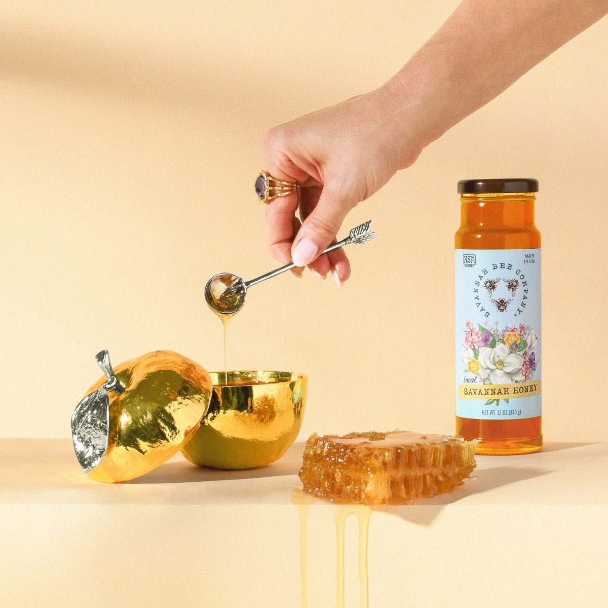 Organic Honey Gift Set with Wooden Dipper - Perfect for Tea, Breakfast & Gourmet Cooking - Thoughtful Housewarming & Holiday Present