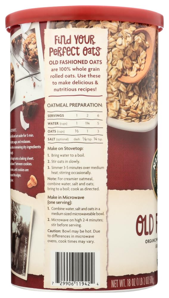 Country Choice Old Fashioned Oats - 3 Pack (18 Oz Each) | Organic Rolled Oats for Healthy Breakfast, Baking & Smoothies | Quick Cooking Whole Grain Oatmeal for Energy & Weight Loss